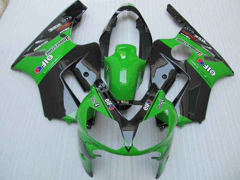 Комплект обтекателей для Kawasaki ZX12R 02 03 04 черно зеленый обтекатель 2002 2004 (+ крышка
