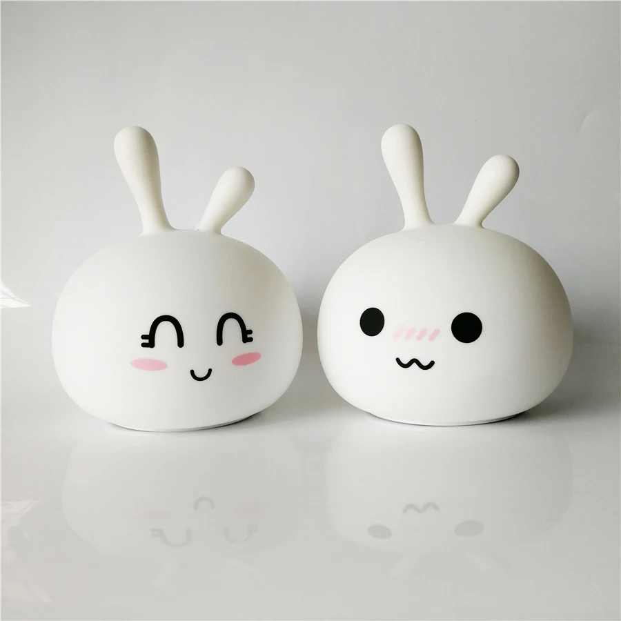 Цветной СВЕТОДИОДНЫЙ ночник с силиконовым Кроликом прикроватный светильник