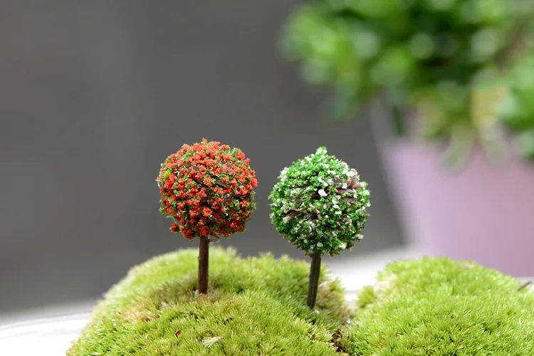 Миниатюрные фигурки в виде цветка и дерева декоративный волшебный сад