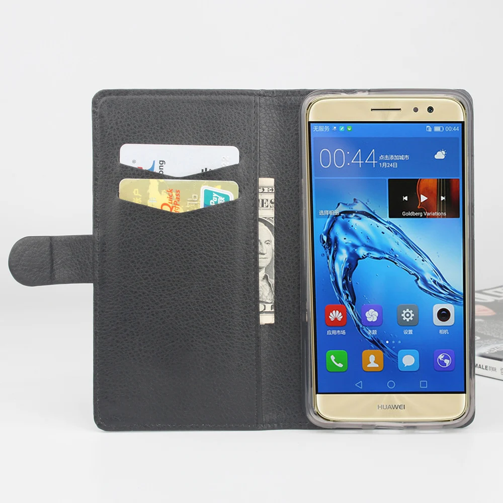 Мягкий ТПУ + кожаный чехол для huawei Maimang 5 Чехол-книжка с зернистой текстурой личи