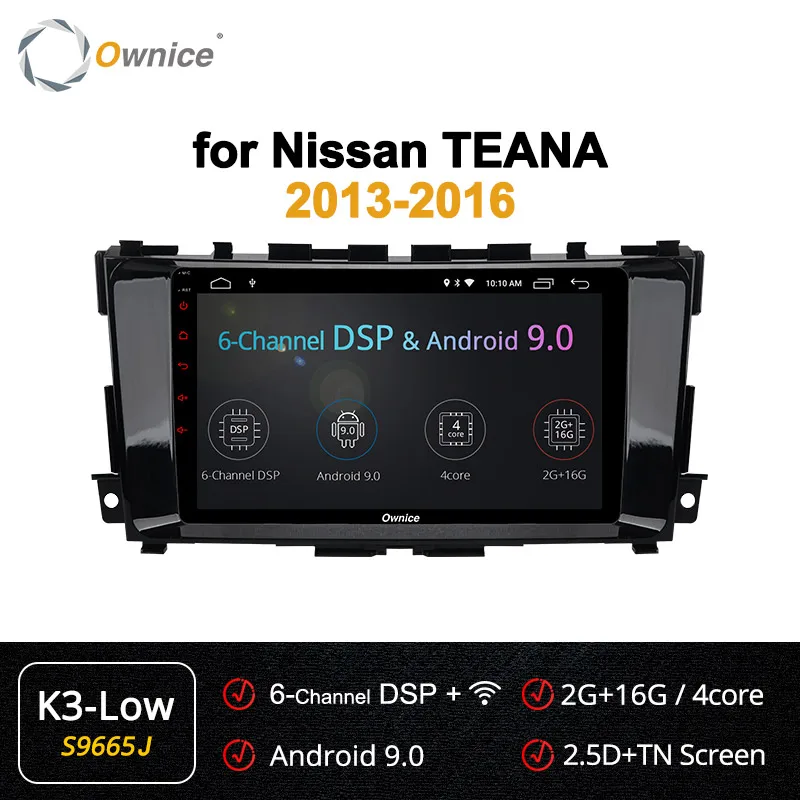 Ownice, Android 9,0, четыре ядра, 360, панорама, автомагнитола, K3, K5, K6, для Nissan, Teana, Altima, 2013-, gps радио, 4G, DSP оптический - Цвет: S9665 K3-Low