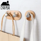 Бамбуковая настенная вешалка для ключей из нержавеющей стали, крючки для хранения пальто для ванной, кухонные крючки, вешалка для полотенец, клейкий крючок, полка для одежды