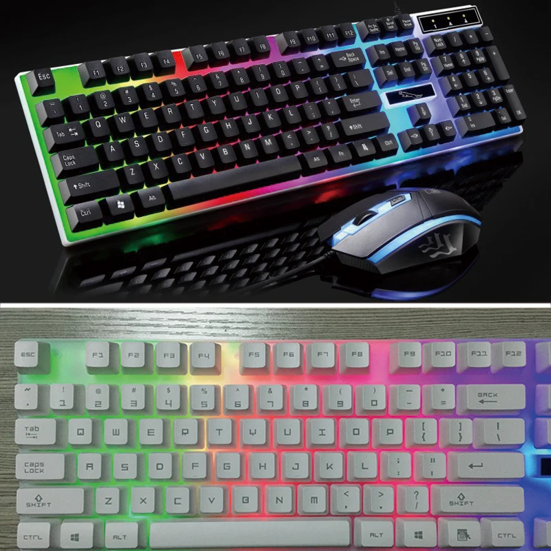 G21 USB игровая клавиатура Мышь Комплект геймера Profesional razer светодио дный игровой