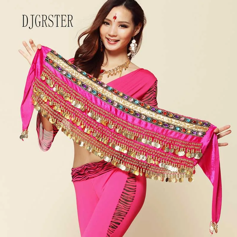 DJGRSTER новый модный шифоновый танцевальный шарф для индийского танца живота 3 ряда
