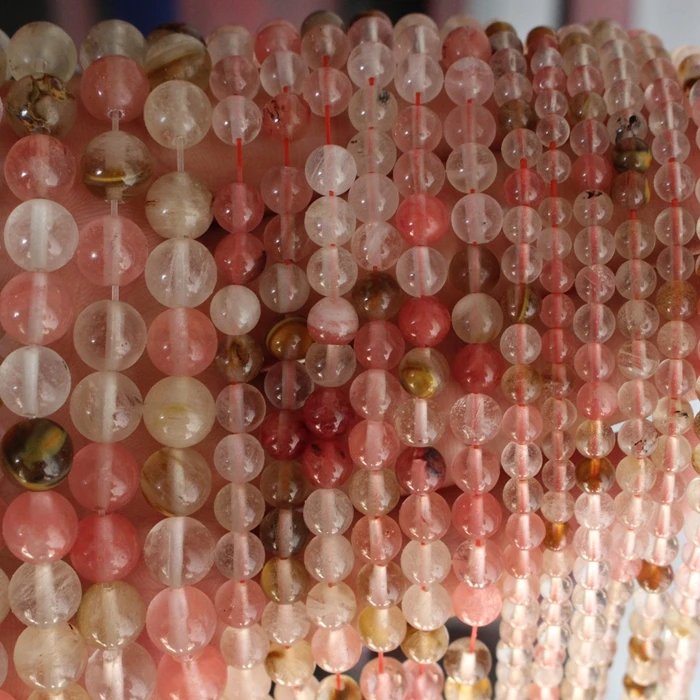 Природный камень STENYA Гладкие бусины цвет мечты кварцевое круглое ожерелье