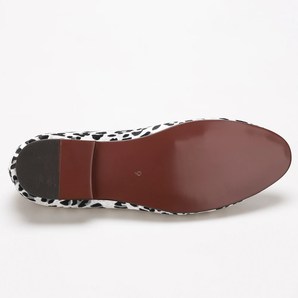 Мужские туфли с леопардовым принтом синие хлопковые на плоской подошве лоферы