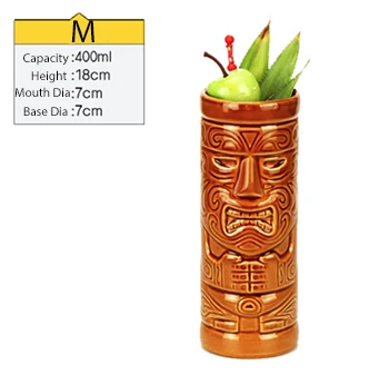 Tiki кружка Tiki стаканы керамические Гавайские кружки для вечеринок очки - Цвет: M