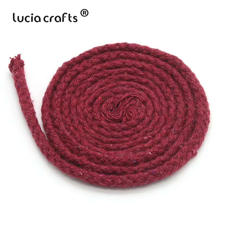 Lucia crafts, 5 м/22 м, разноцветные хлопковые шнуры, плетеная веревка, декоративный шнурок, шнурок, DIY, аксессуары для дома ручной работы W0210