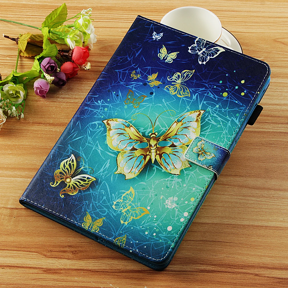 Кожаный чехол с рисунком для Samsung Galaxy Tab A 10 5 T590|Чехлы планшетов и электронных книг|