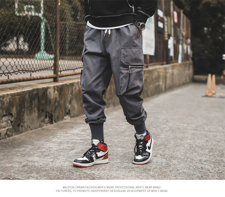Разборчивые мужские модные штаны для бега, Мужские штаны с большими карманами, мужские осенние штаны, штаны-шаровары размера плюс
