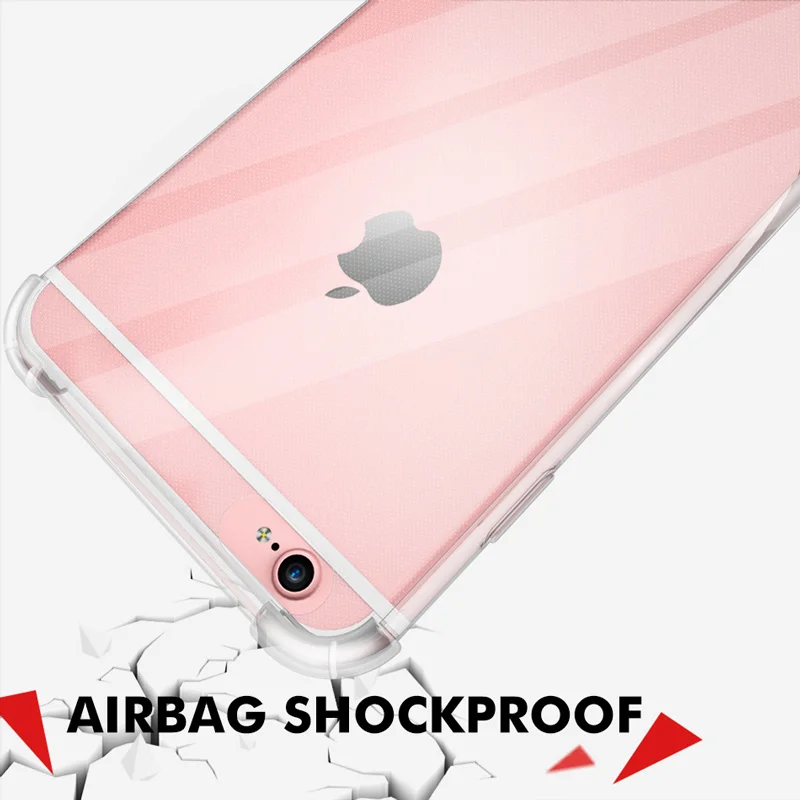 Суперпротивоударный прозрачный мягкий чехол для iPhone 6 s S 7 8 Plus 7Plus X XS Max XR