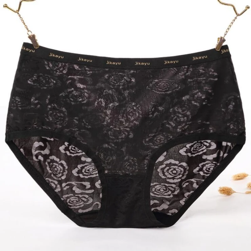 Sexy Hollow Out Women Briefs Floral Jacquard Weave High Elasticity Low Rise Underpants Solid Red Pink Lavender Girl Underwear |