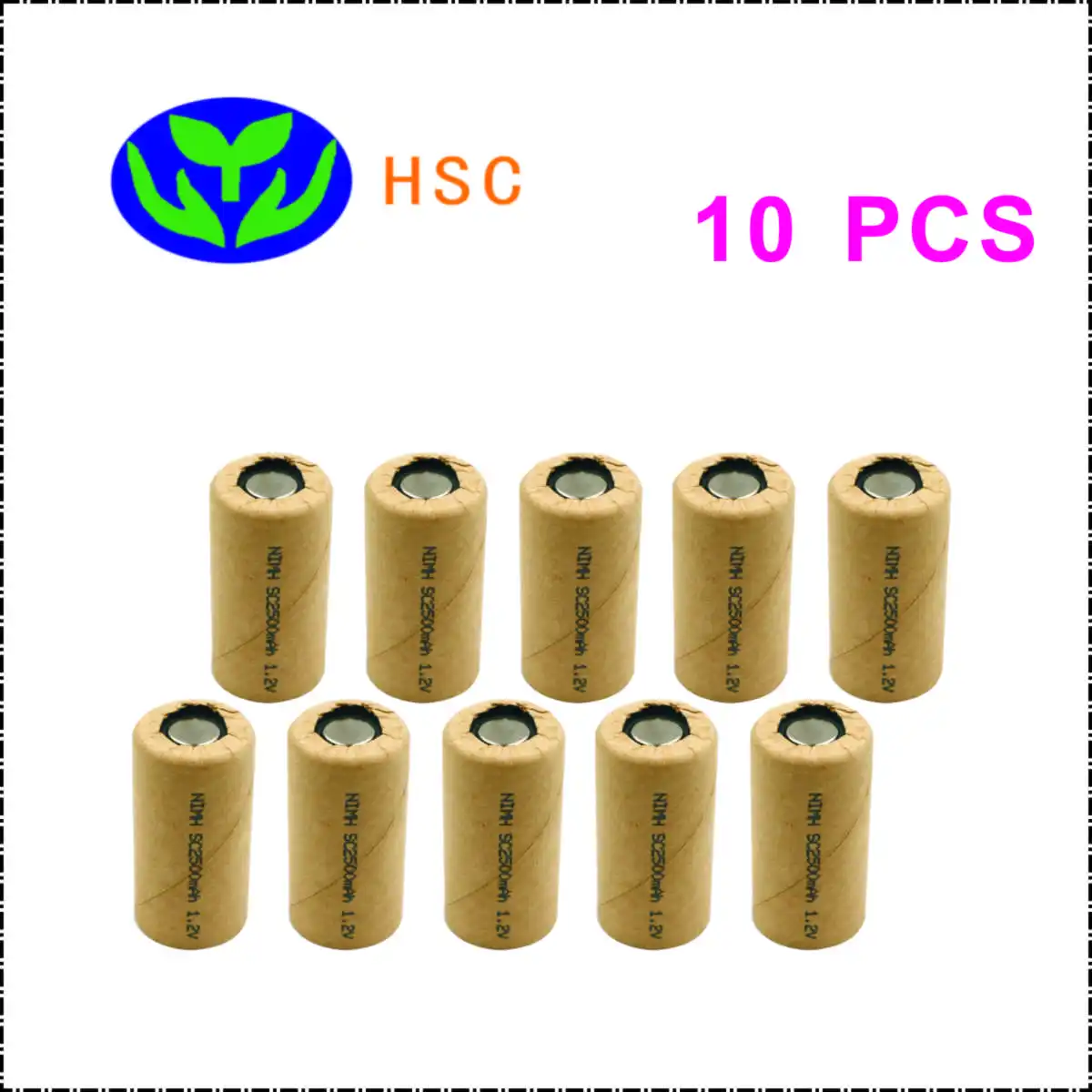 SC2500-10 SC2500mAh 1,2 V перезаряжаемая NiMh батарея, высокая скорость разряда 10C для батареи электроинструмента - Цвет: SC2500-10