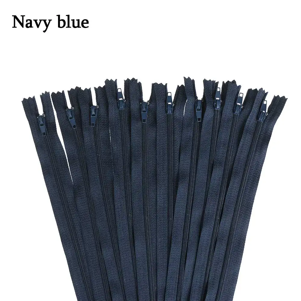 Navy blue 10 шт./лот 20 см длина красочные нейлоновые молнии портной для брюк одежды швейные изделия ручной работы DIY аксессуары - Цвет: Navy blue