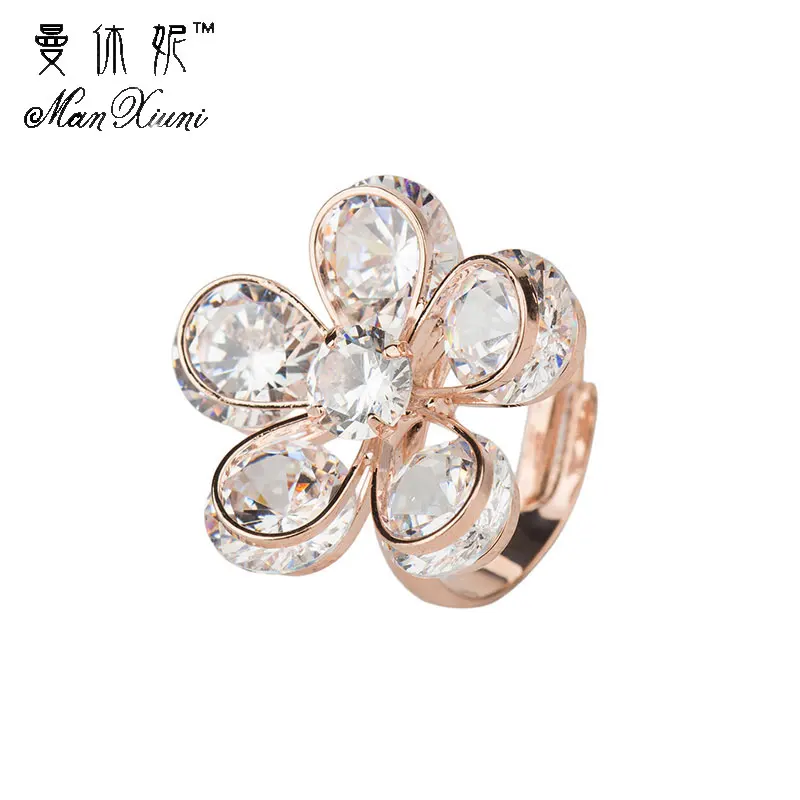 Женское кольцо с фианитом регулируемое|adjustable rings for women|rings womenwomen |