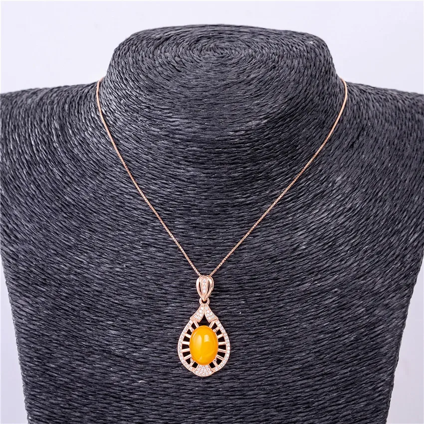 Женское ожерелье из серебра 925 пробы с халцедоном 4 карата|fine jewelry|box necklacebox box |