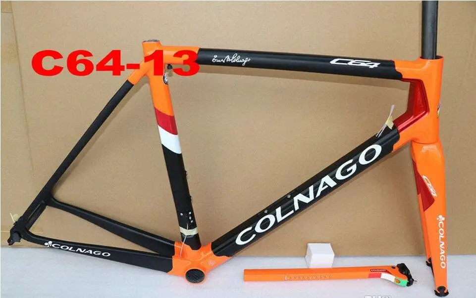 C64-13 Colnago C64 полностью карбоновая рама для шоссейного велосипеда Di2 наклонная Механическая рама для шоссейного велосипеда gro UPS et black red bob framework UPS XDB DPD - Цвет: C64-13