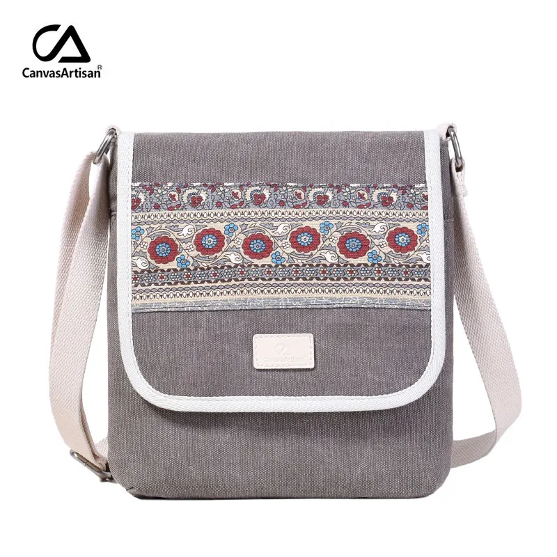 LIGHT GRAY Canvasartisan новая Брендовая женская сумка Холст Ретро Досуг Сумка Женский ежедневных поездок маленькая сумка через плечо сумки - Цвет: LIGHT GRAY