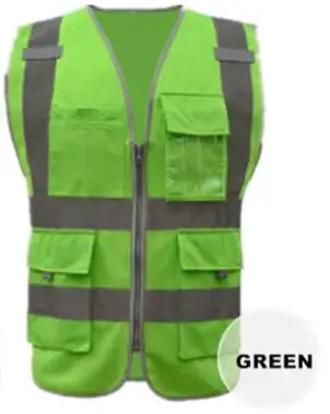 VM1027-Green Высокое качество высокая видимость светоотражающий жилет рабочая одежда мотоцикл Велоспорт Спорт на открытом воздухе светоотражающий Clothing1027-24 безопасности - Цвет: VM1027-Green