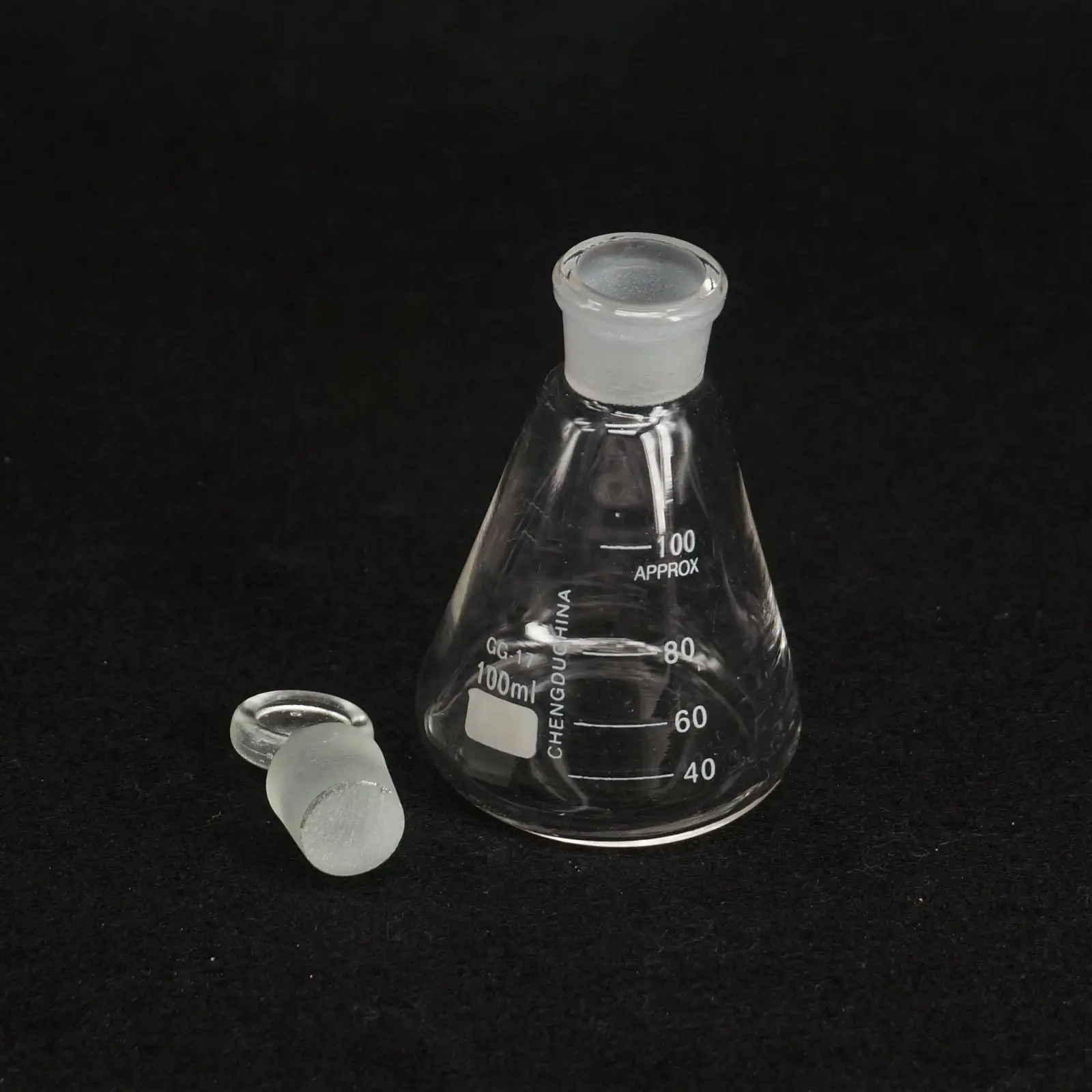 100 мл лабораторное боросиликатное стекло Erlenmeyer коническая колба с заземлением |