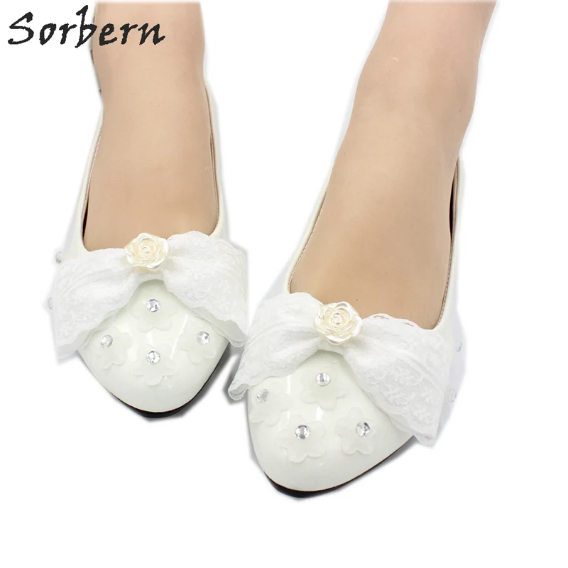 

Sorbern Crystal Rhinestones Flats Wedding Shoes Slip On Shoes Ladies Pointed Toe Lace Bowknot Pointed Toe Shoes Women In Sale