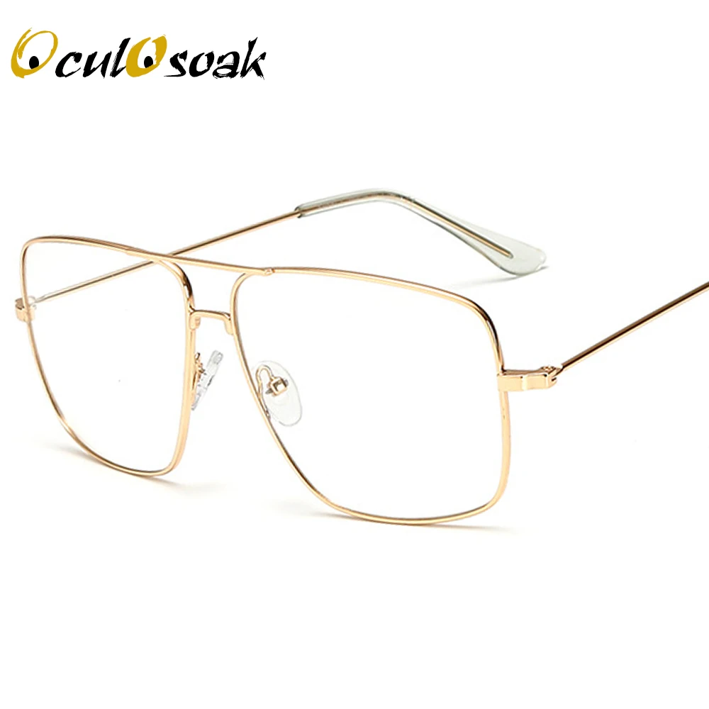 

Luxury Women Square Eyeglasses Vintage Glasses Optical Frame Gold Metal Unisex Spectacles Clear Lens Glasses Blue Light Glasses