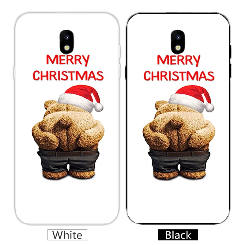Силиконовый чехол для телефона с рождественским рисунком Samsung Galaxy J5 2017 черный