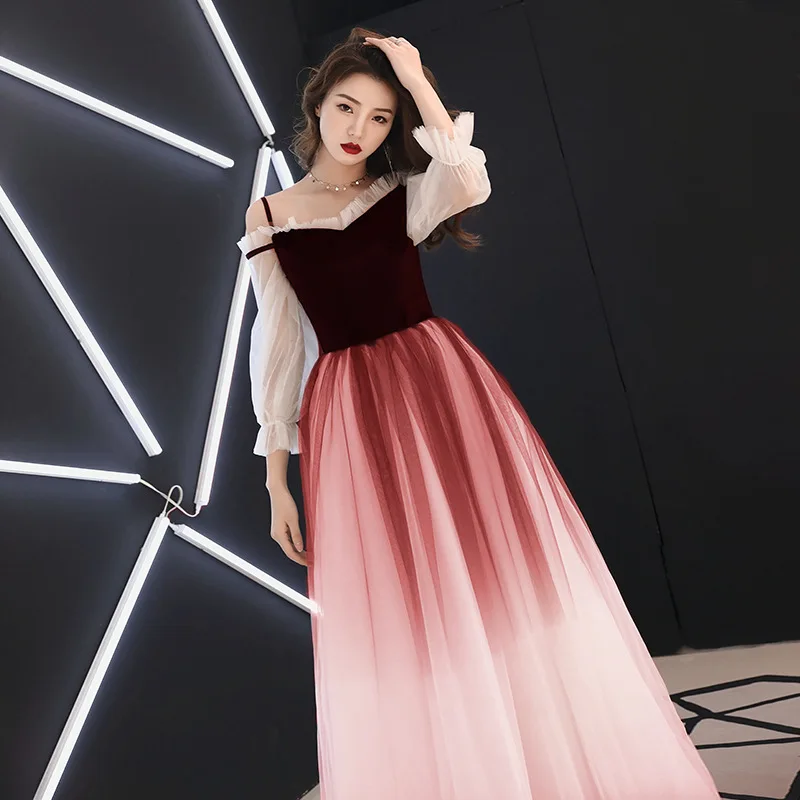 wine red Это YiiYa, вечернее платье, сексуальное, тонкое, на бретельках, официальное платье, контрастный цвет, элегантное, на шнуровке, женские, вечерние, длинные платья E030 - Цвет: wine red