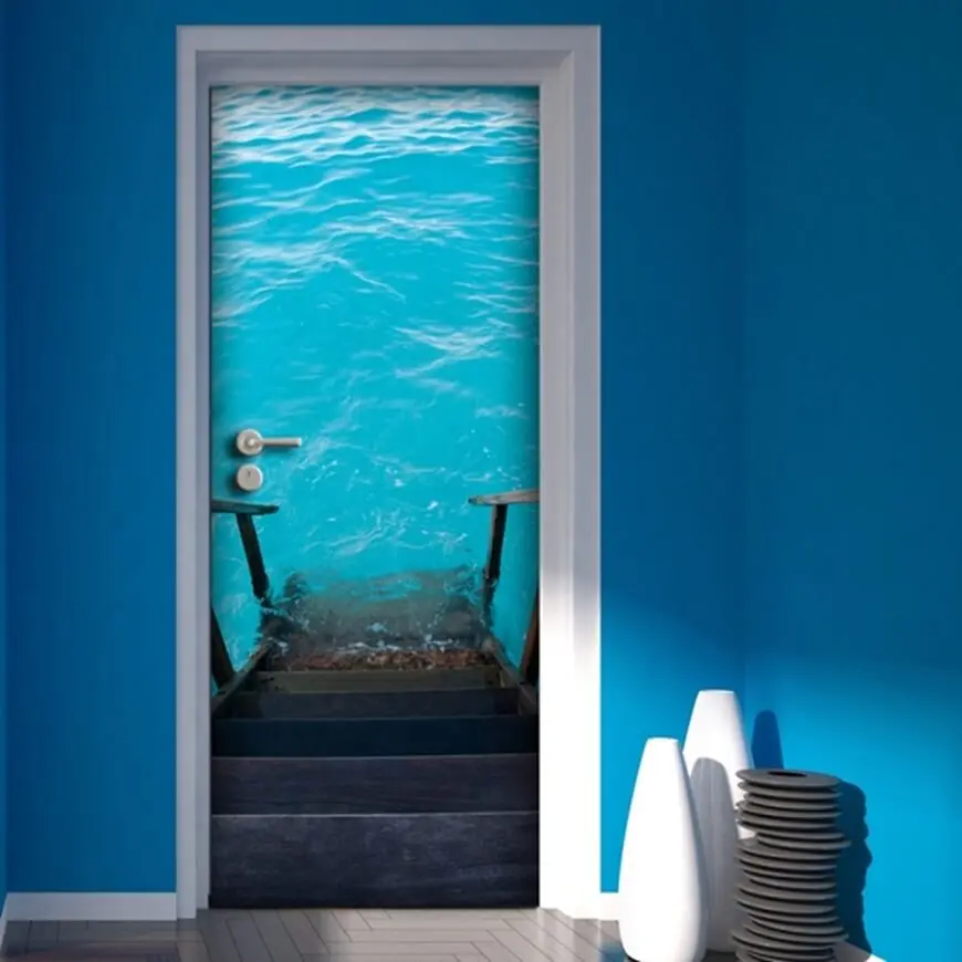 Новые настенные наклейки дверные фрески для бассейна самоклеящиеся