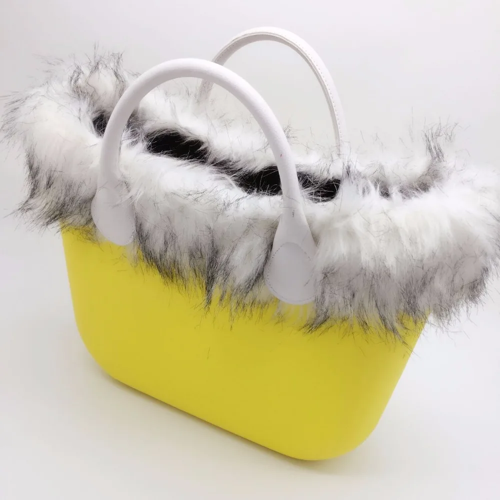 Новая женская сумка меховая белая черная плюшевая отделка для O Bag термальное