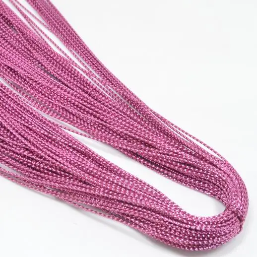 pink 100y/Лот, 1 мм, металлическая нить, 8 нитей, шнур для рукоделия, для плетения карт, сделай сам, одежда ручной работы, материалы, аксессуары, веревка - Цвет: pink