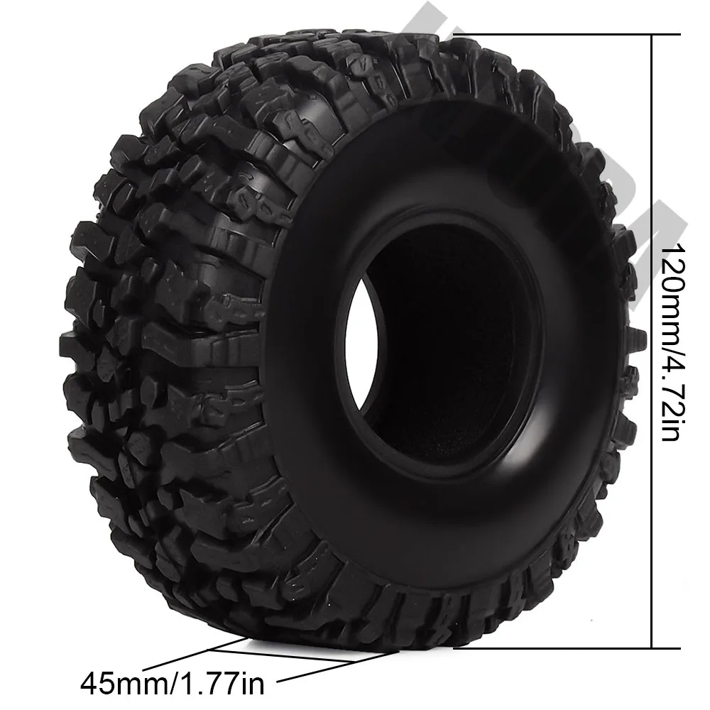 INJORA 4 шт. 120*45 мм 1,9 резиновые шины колеса шины для 1/10 RC Гусеничный Traxxas TRX4 осевой SCX10 90046
