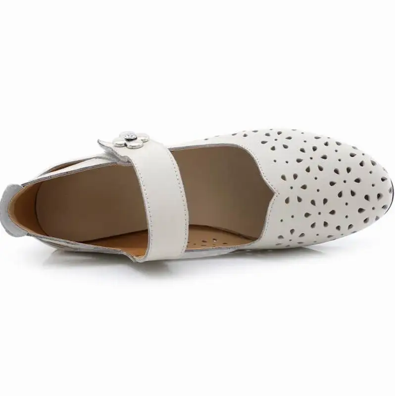 GKTINOO/обувь из натуральной кожи с перфоратором Женские однотонные сандалии