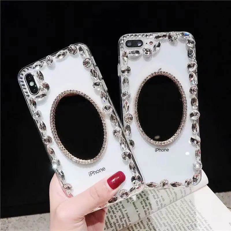 XINGDUO Glitter case cover for iphoneX 6 7 8 Plus XS MAX Bling Diamonds Makeup Mirror iphone XR Mobile phone shell | Мобильные