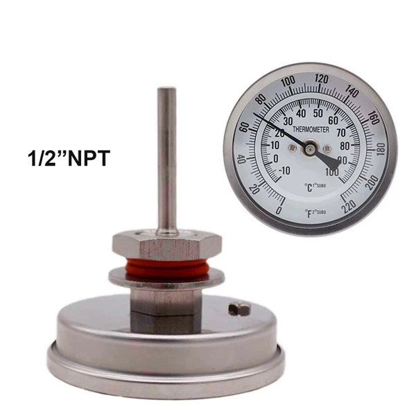 2 Weldless NPT Пивоваренный 1/" NPT/BSP термометр биметаллический термометр 3" Лицо 0~ 220F термометр для пива чайник для домашнего пивоварения термометр Mush Tun - Цвет: 2 Weldless NPT