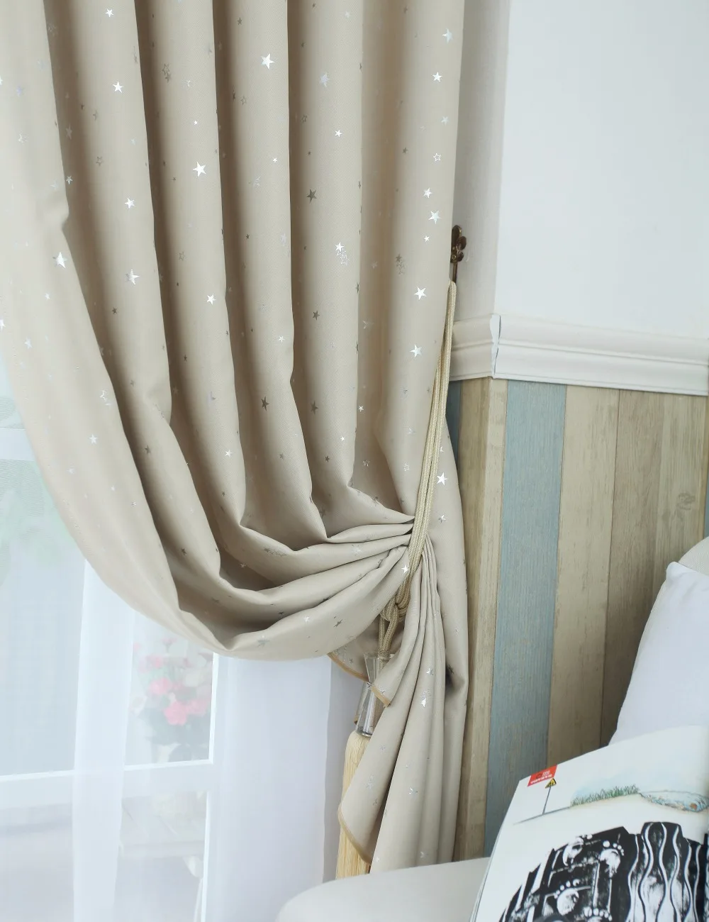 Шторы блэкаут с современными звездами элегантные голубые занавески для детской