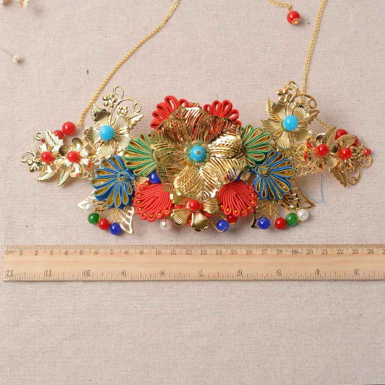 Китайский головной убор невесты костюм коронета с кисточками в народном стиле