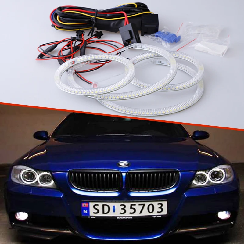 Супер яркие 7000K белые 3528 smd led ангельские глаза halo кольца автомобильный Стайлинг