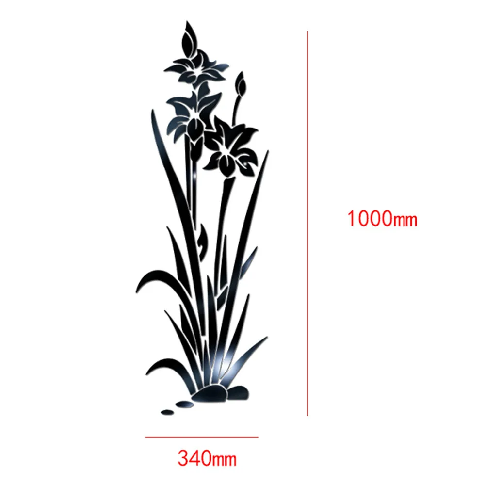 3D DIY Lotus Flower зеркальный настенный стикер съемный акриловый для росписи наклейки