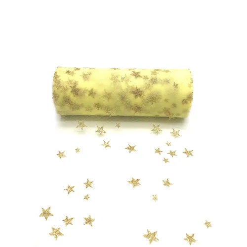 Yellow Блестящая Звезда, тюль в рулоне, 15 см* 10 лет, прозрачная органза, чистый марлевый элемент для дома, сада, свадьбы, вечеринки, сделай сам, украшение для настольной дорожки - Цвет: Yellow