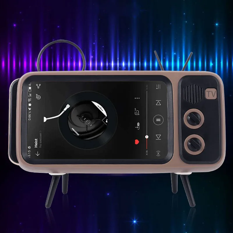 Bluetooth спикер телефон держатель громкий Динамик Ретро ТВ Портативный