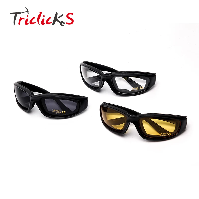 Triclicks 3 шт. мотоциклетные спортивные байкерские очки для верховой езды мягкие