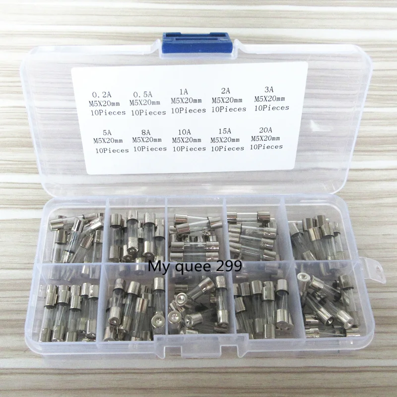 100Pcs Set 5x20mm Quick Blow Glass Tube Fuse Assorted Kits Fast-blow Fuses | Обустройство дома