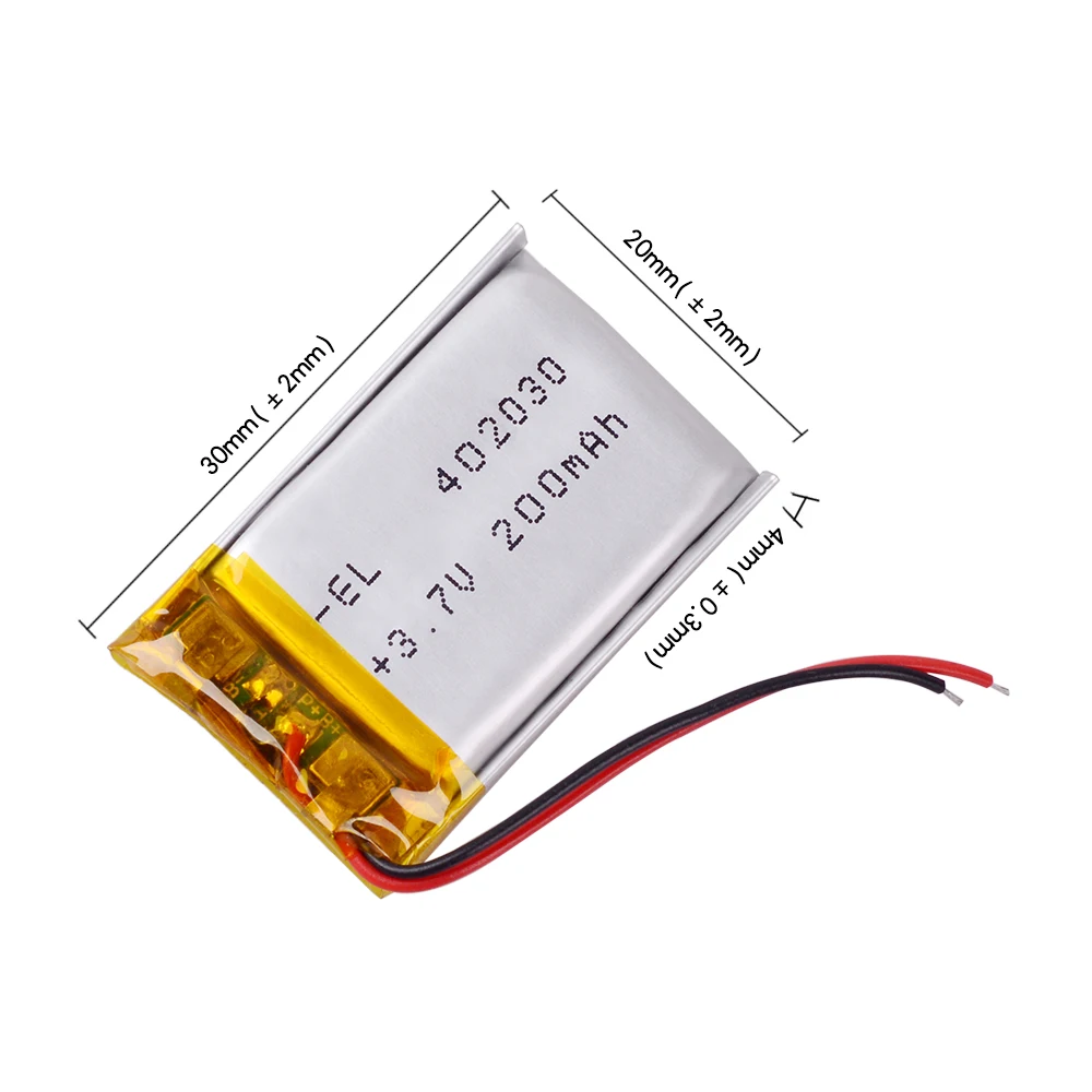 3 7v 200mah 402030 battery 042030 li polyester rechargeable batteries for mp3 mp4 toy cell phone dvr a class gps free global shipping