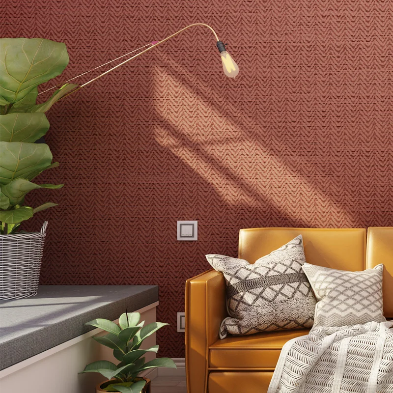 Современная простая однотонная настенная бумага 3d волнистая линия рельефное