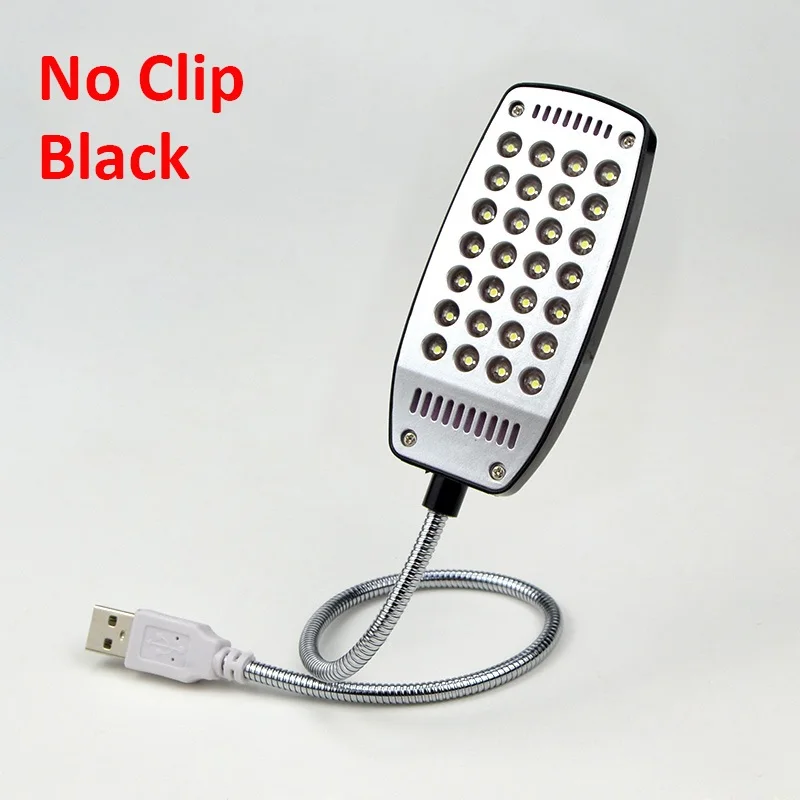 No Clip Black DC 5 в USB светодиодный светильник, Гибкая настольная лампа, питание от ПК/ноутбука/банка питания, Домашний Настольный светильник для детей, для чтения, учебы, кемпинга - Цвет корпуса: No Clip Black