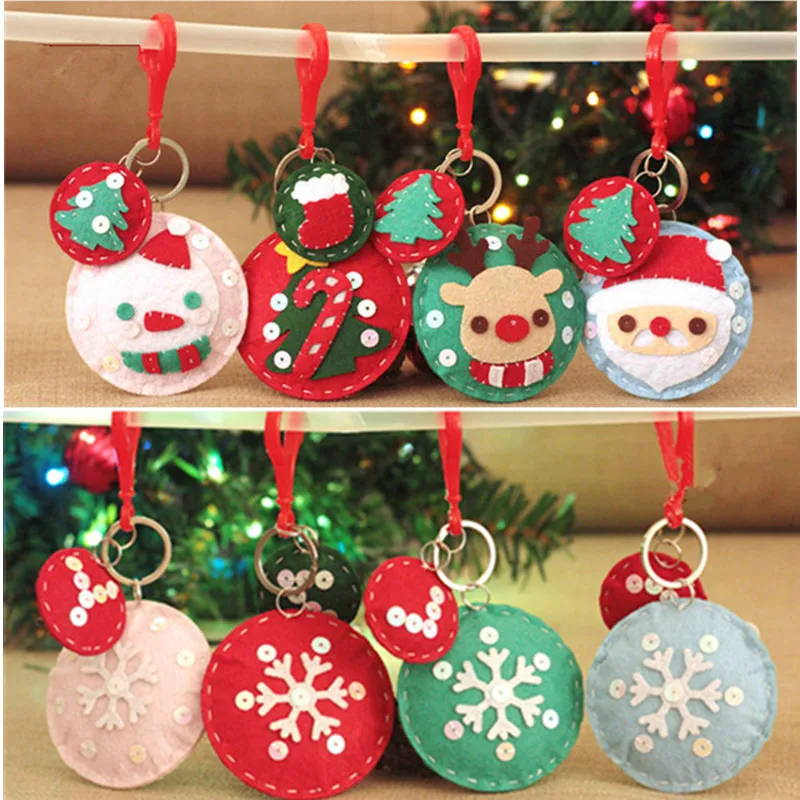 Смешная Рождественская тема фетровые подвесные украшения ручной работы набор