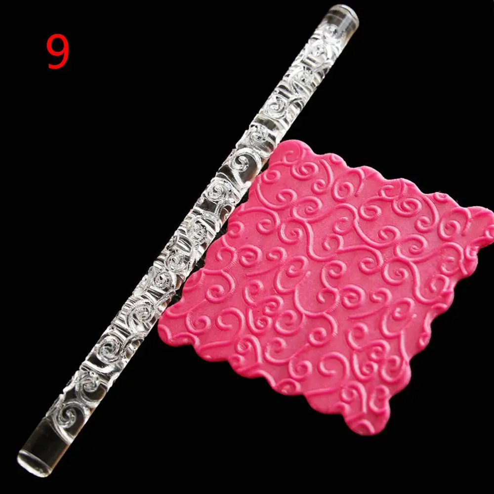 Acrylic Rolling Pin for Fondant Cake - Embossing Pastry Roller Kitchen Baking Tools image 3