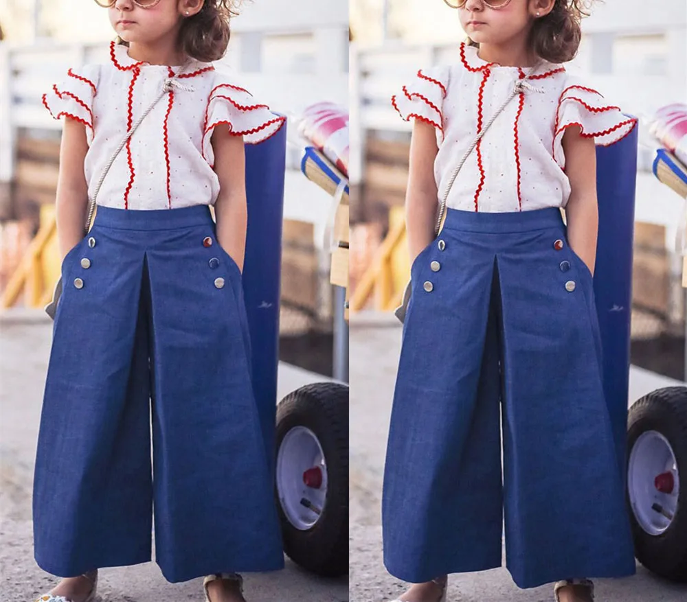 Крутая одежда для маленьких девочек из 2 предметов рубашка с короткими рукавами