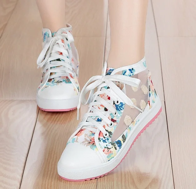 2017 модные весенние и летние милые женские дышащие сетчатые туфли удобные на